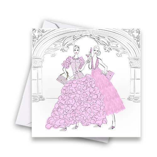 Tarjeta de felicitación Gala Girls-Pink Quartz para venta al por mayor de Catherine Loves