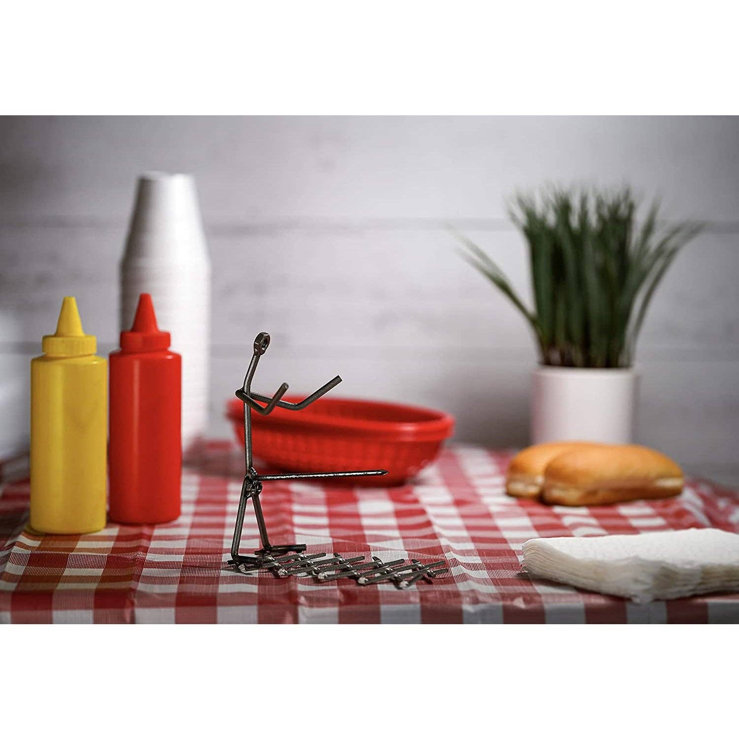 The Wine Savant /  Khen Glassware - Wholesale Outdoor Grill Tools - Steel Single Man Stick Figure Hotdog Griller Funny Barbeque5