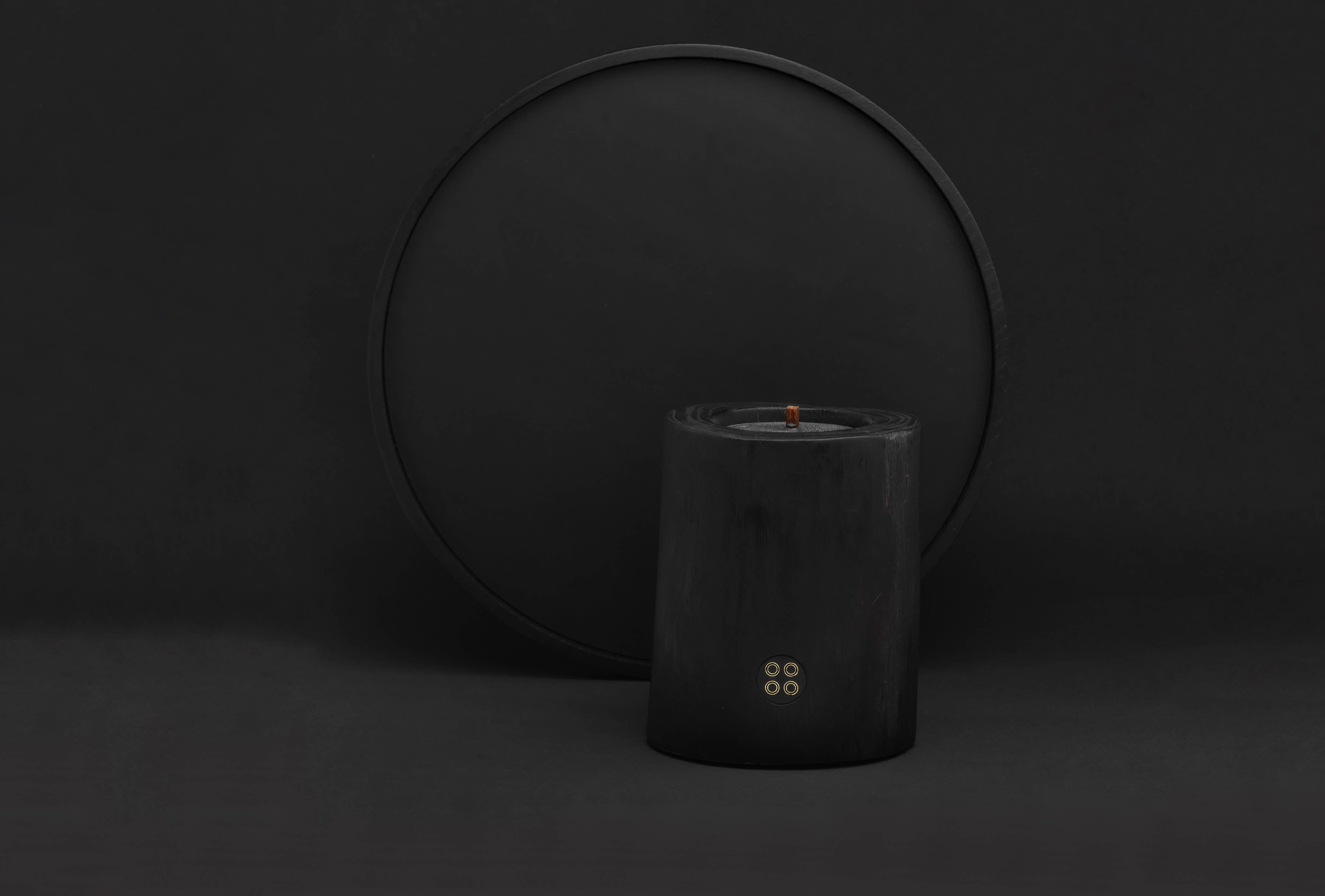 WOOD MOOD - Wholesale Jar/Filled Candle - Patchouli Midnight | refillable shou sugi ban candle1