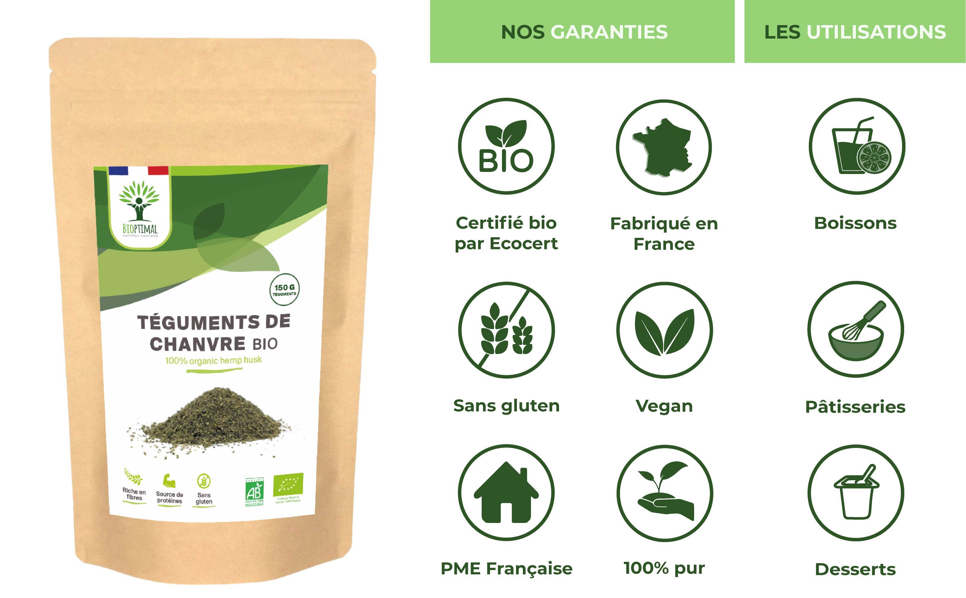 Bioptimal - Wholesale Protein/Superfood Powder - Organic Hemp Seed Husks - Bioptimal8