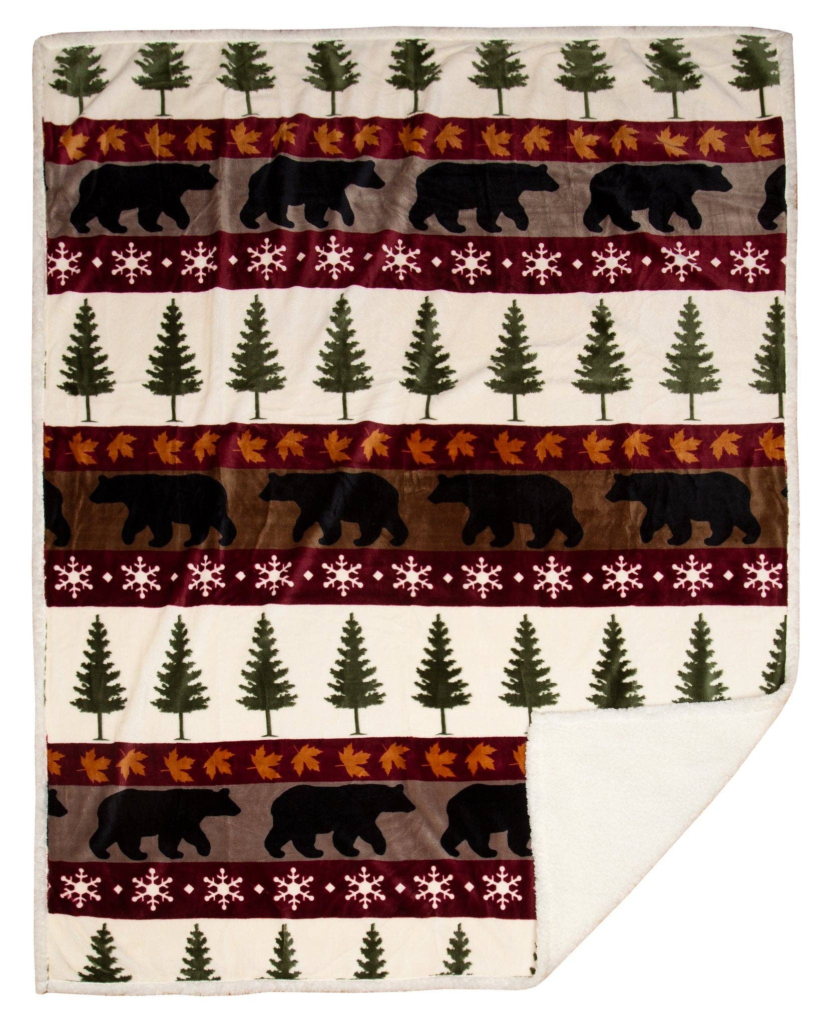 Linen Mart - Wholesale Throw blanket - Tall Pine Plush Fur Sherpa Borrego Fleece Throw Blanket3