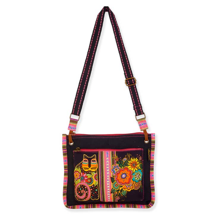 Fall Collections by Sun 'N' Sand - Wholesale Crossbody Bag - Women's - Cat, Crossbody Blossoming Feline