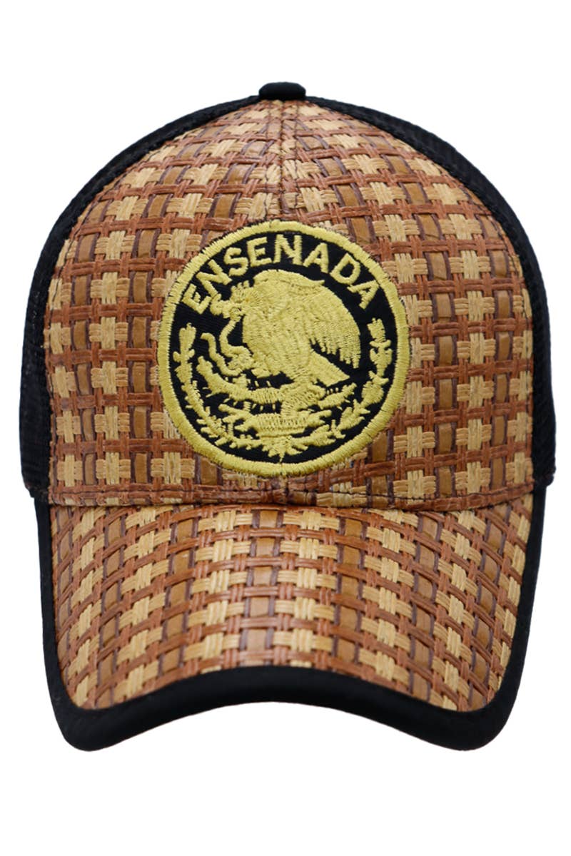 Cap Zone - Wholesale Trucker Hat - Unisex - Ensenada Embroidered Charra Straw Baseball Cap1