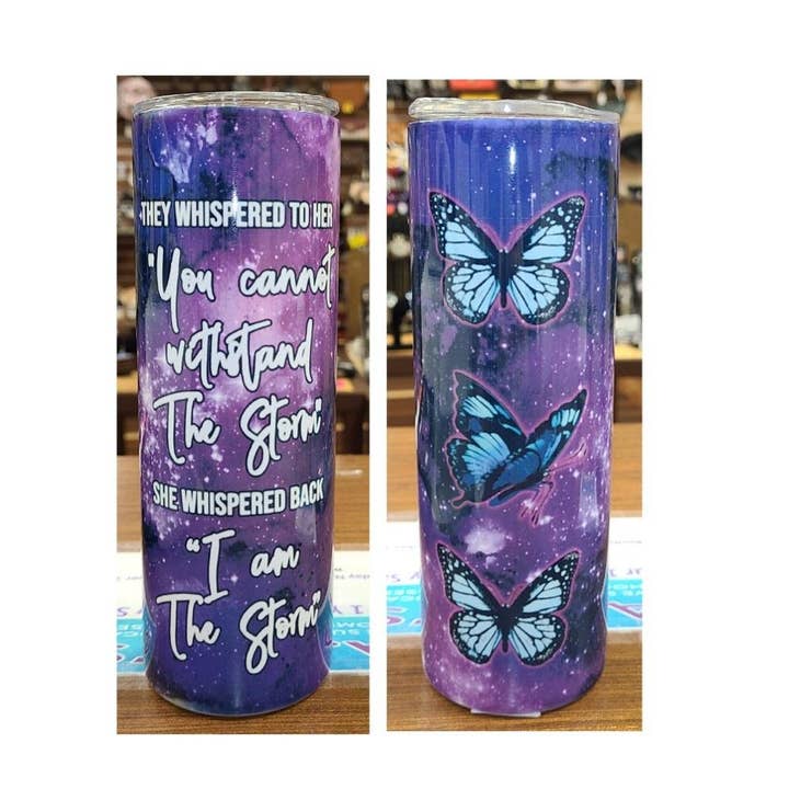 De hviskede til hendes 20 oz Sublimation Skinny Tumbler for engroshandel hos Unique Custom Tumblers by Ashley