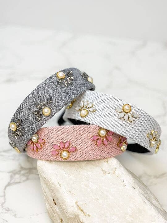 Pearl Flower Headband for wholesale by Prep Obsessed Wholesale