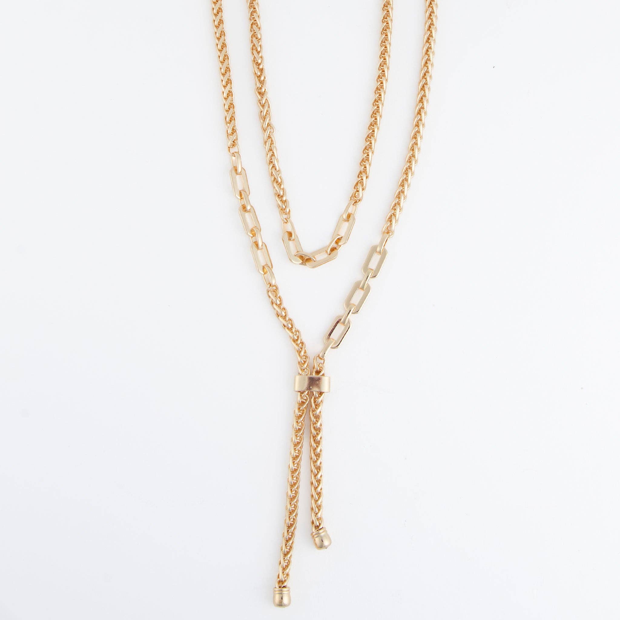 Elsie & Zoey - Vente Sautoir et collier en Y - Collier Lariat Marlowe 15" Chaînes Épaisses Superposées2