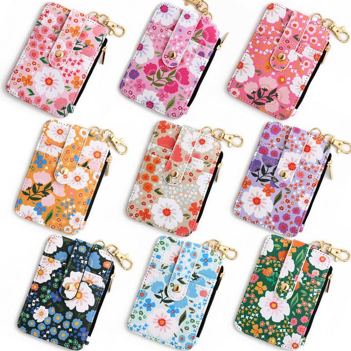 ACCITY - Wholesale Card Holder - Women's - PRINTED HEM CARD HOLDER WALLET KEYCHAIN_CWMM12879