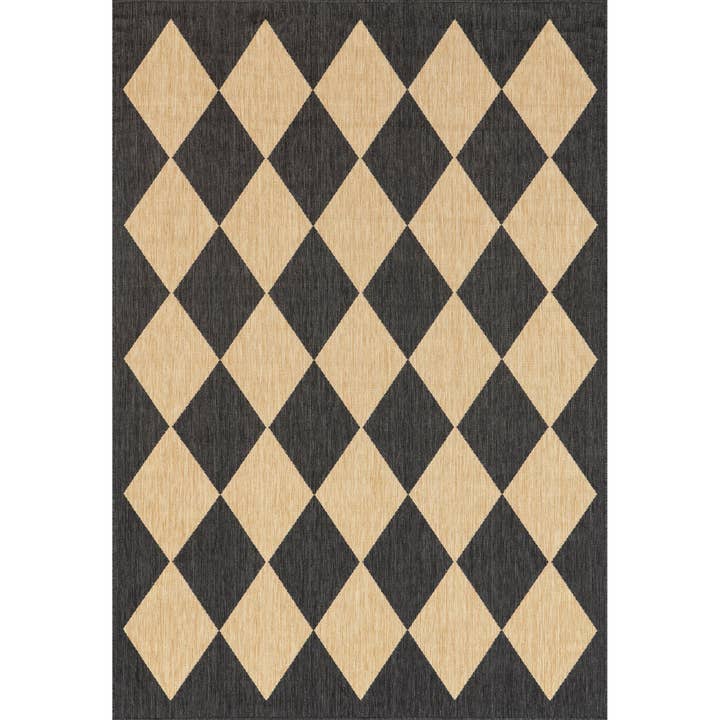 Beige Sabina Diamond Trellis Indoor/Outdoor Area Rug for wholesale on Faire9