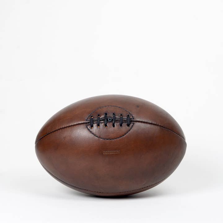 John Woodbridge Makers - Vendita all'ingrosso Decorazioni da tavolo - PALLONE DA RUGBY VINTAGE IN PELLE 1940