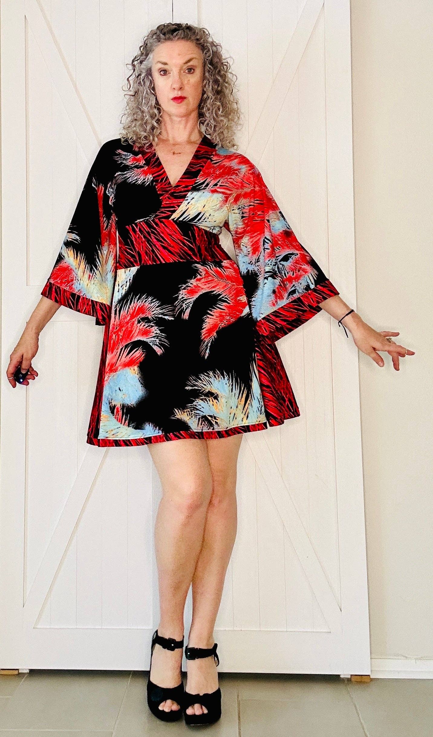 Aerial Clothing sRQ - Wholesale Dress - Women's - Red Feather Kimono Dress6