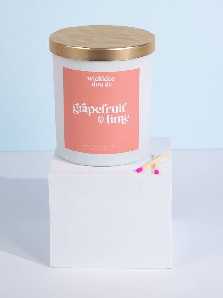Grapefrugt & Lime Soy Candle | Large for engroshandel hos Wickidee Doo Da