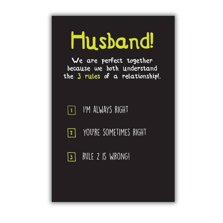 Sérieusement, je plaisante juste Carte d'anniversaire pour mari, Nous sommes parfaits pour la vente par EMOTIONAL RESCUE