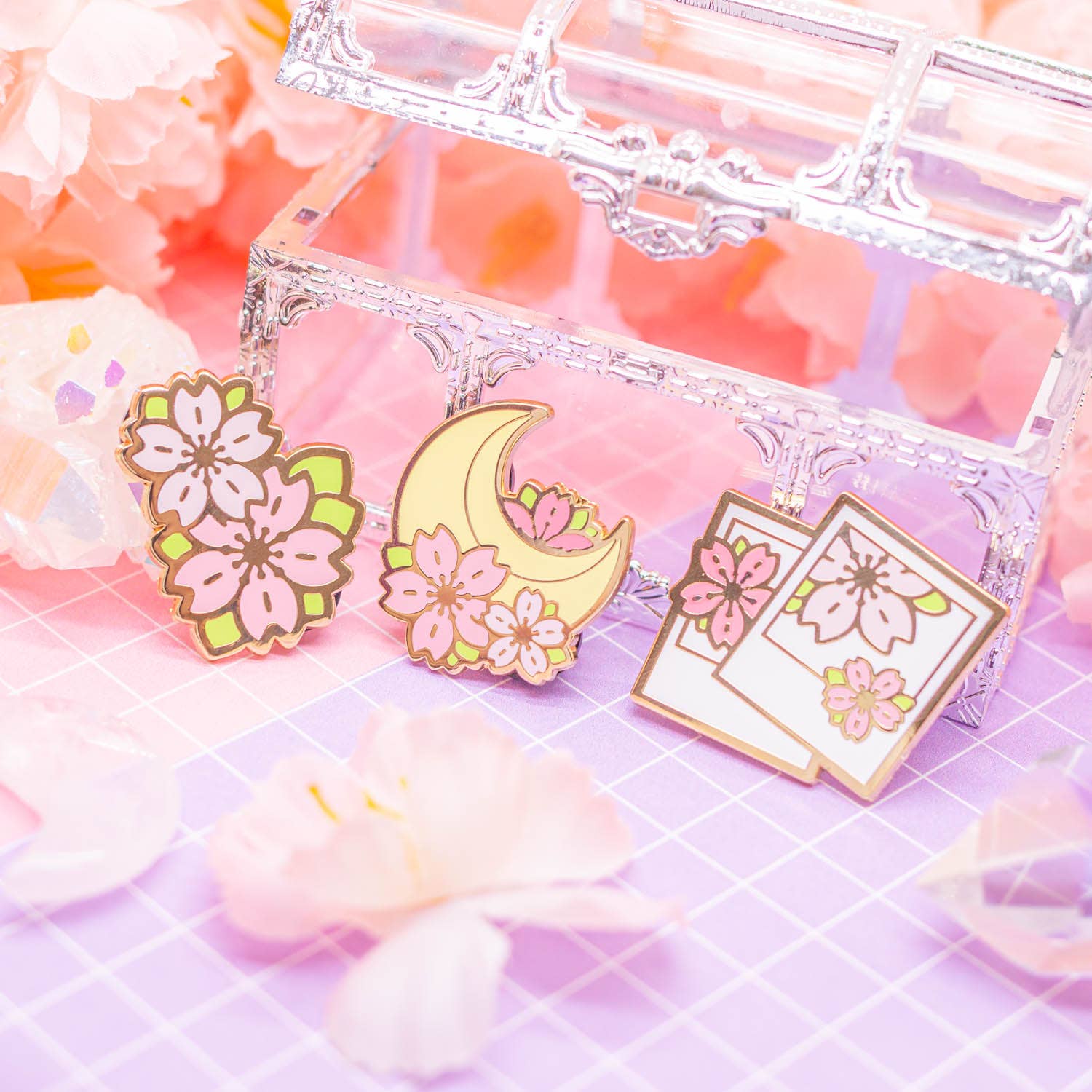 Moonlume – wholesale Lapel pin/button – Sakura Moon hard enamel pin3