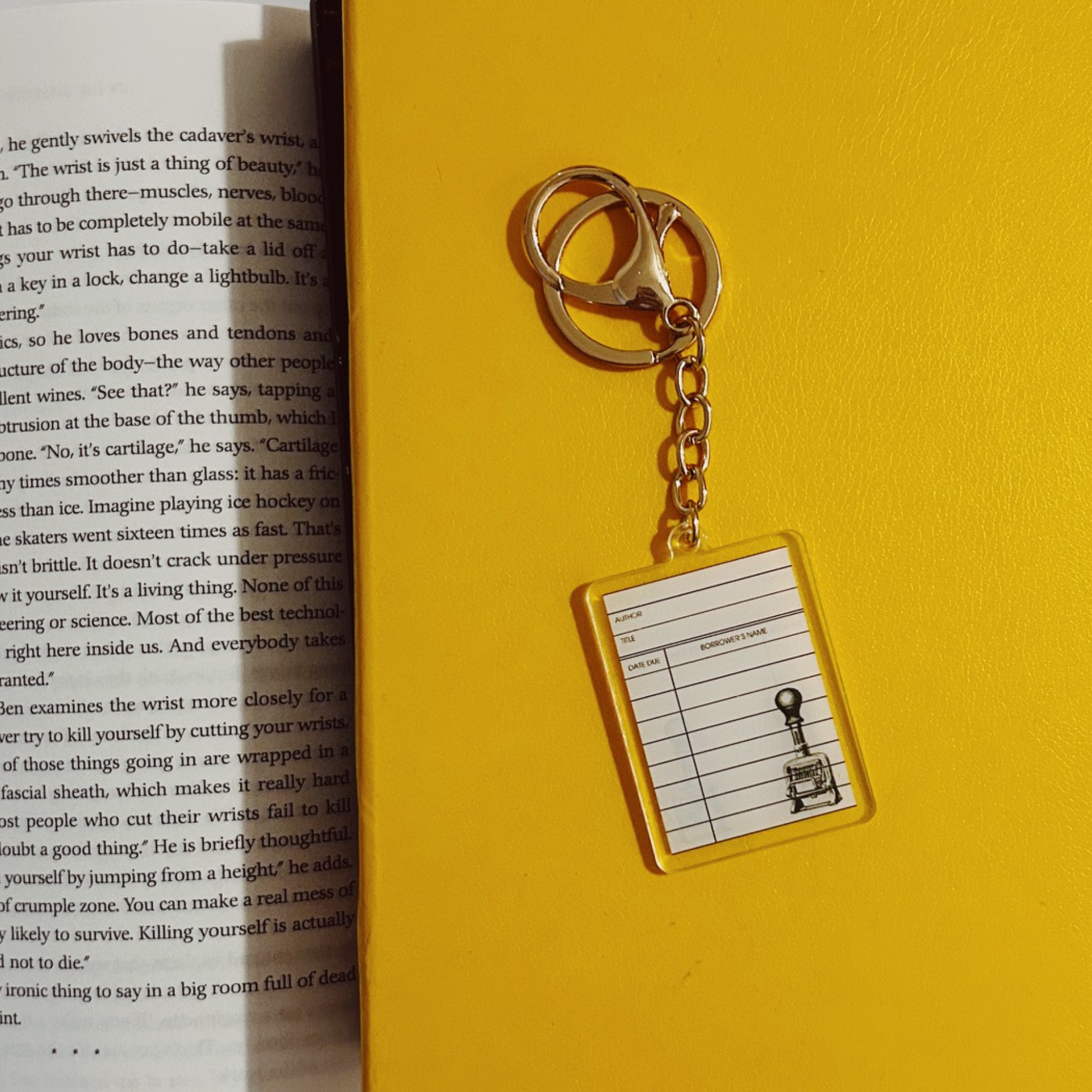 The Storyline Styles - Wholesale Keychain - Unisex - Library Catalog Card Acrylic Keychain, Vintage Date Stamp Keychain, Book Lover Gift, Librarian Accessories, Reader Keychain, Bookish Charm0