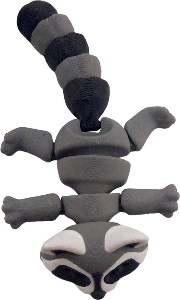 The Geek Galleria – wholesale Dekorativ statyett – 3D-utskriven ledad tvättbjörnsfigur | Realistiska svarta, grå och vita färger | Bedårande skrivbordsdekoration och samlartillbehör | Fidget5