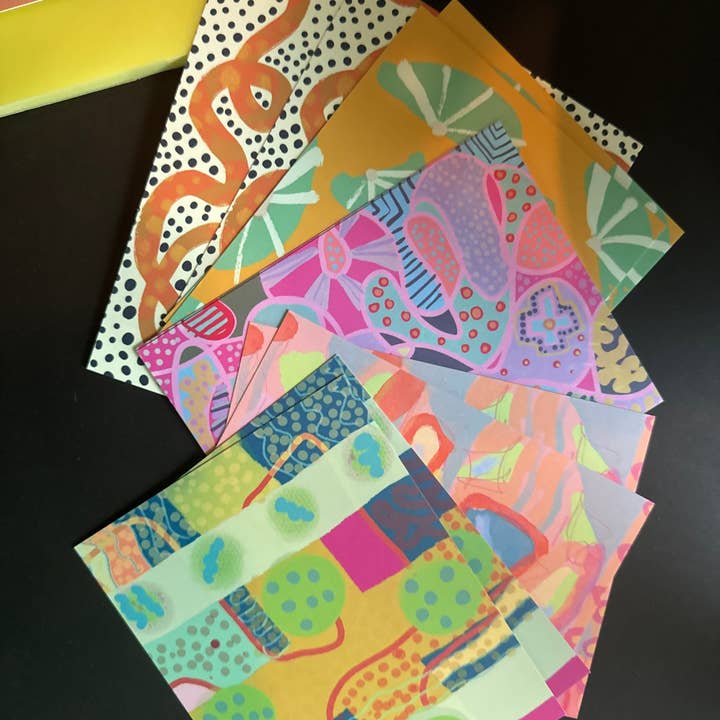 Ensemble de cartes assorties (5 motifs x 2 chacun) pour la vente par Jackie Adrian