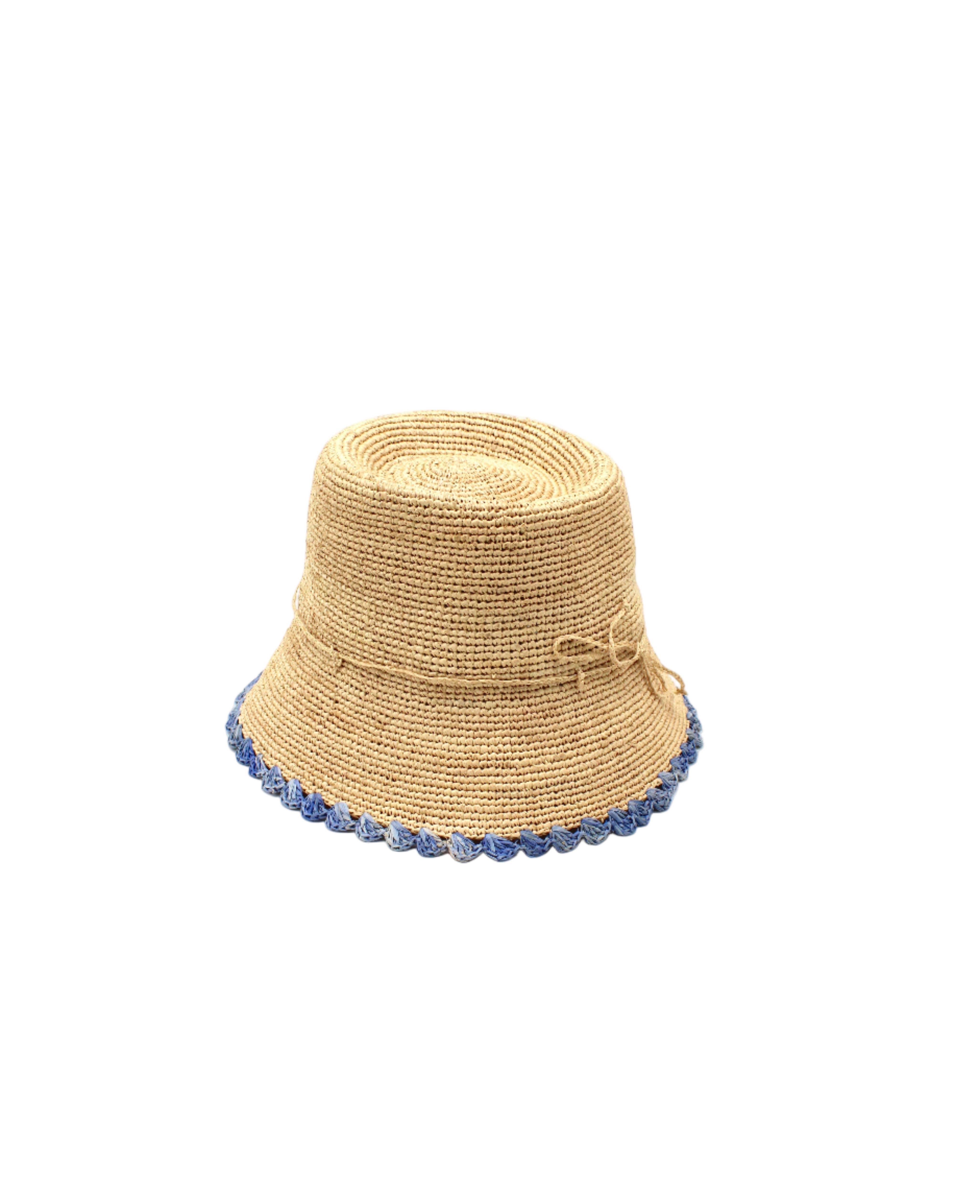 Shebobo - Wholesale Bucket Hat - Unisex - Kate 3" Brim Crochet Bucket Straw Hats with Colored Edge2