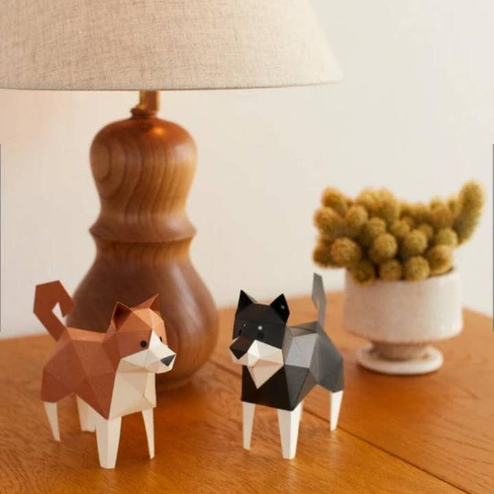 「FUNJI」In Japan - Wholesale DIY Craft Kit - Origami Black Shiba Inu Paper Craft Kit: Japanese Dog Model6