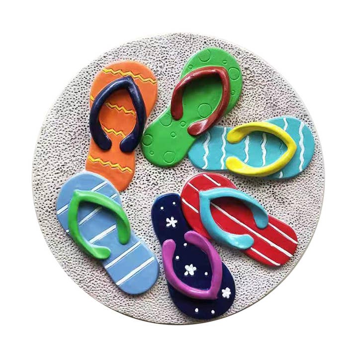 CB Home Collection - Wholesale Stepping Stone - Flip Flops Stepping Stones - 10" - Garden Decor0
