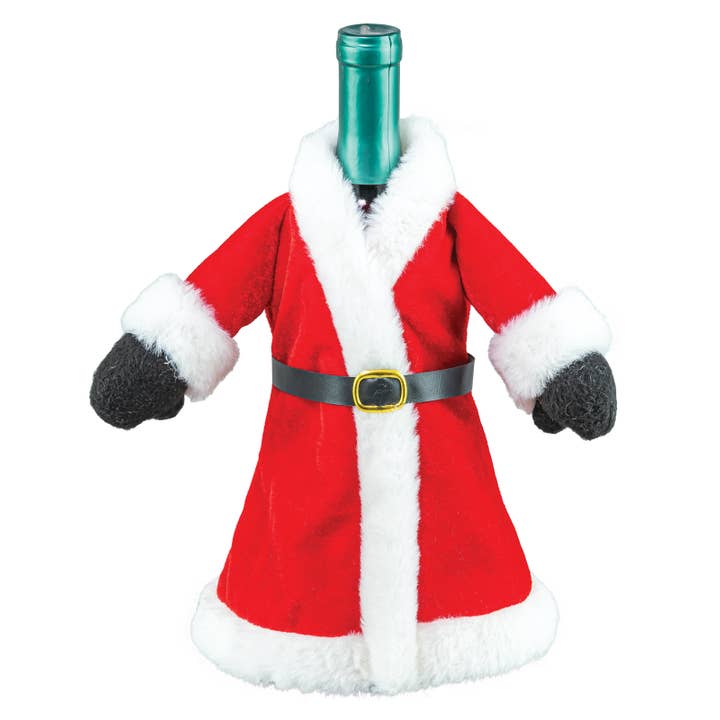 Christmas Mrs. Claus's Coat Wine Bottle Sweater for wholesale by Hanna's Handiworks