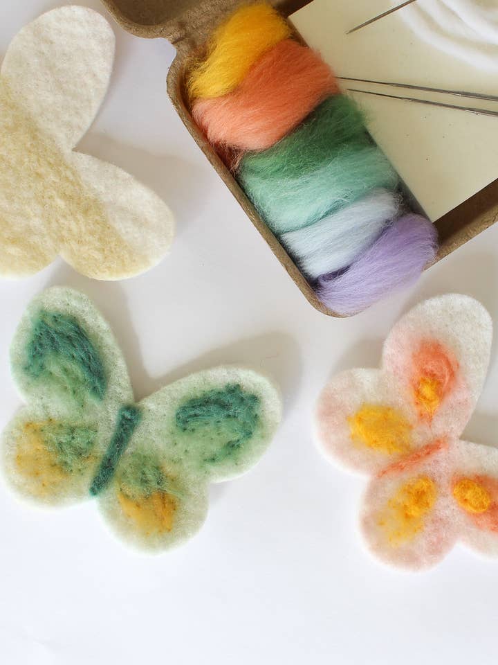 Mini Butterfly Felting Craft Kit for wholesale by Sheep Creek Studio