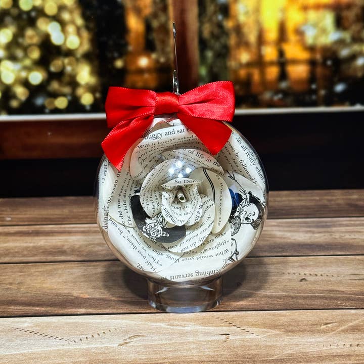 Literary Blooms - Wholesale Ornament - Wizard of Oz Book Rose Ornament – 2 Sizes Available7