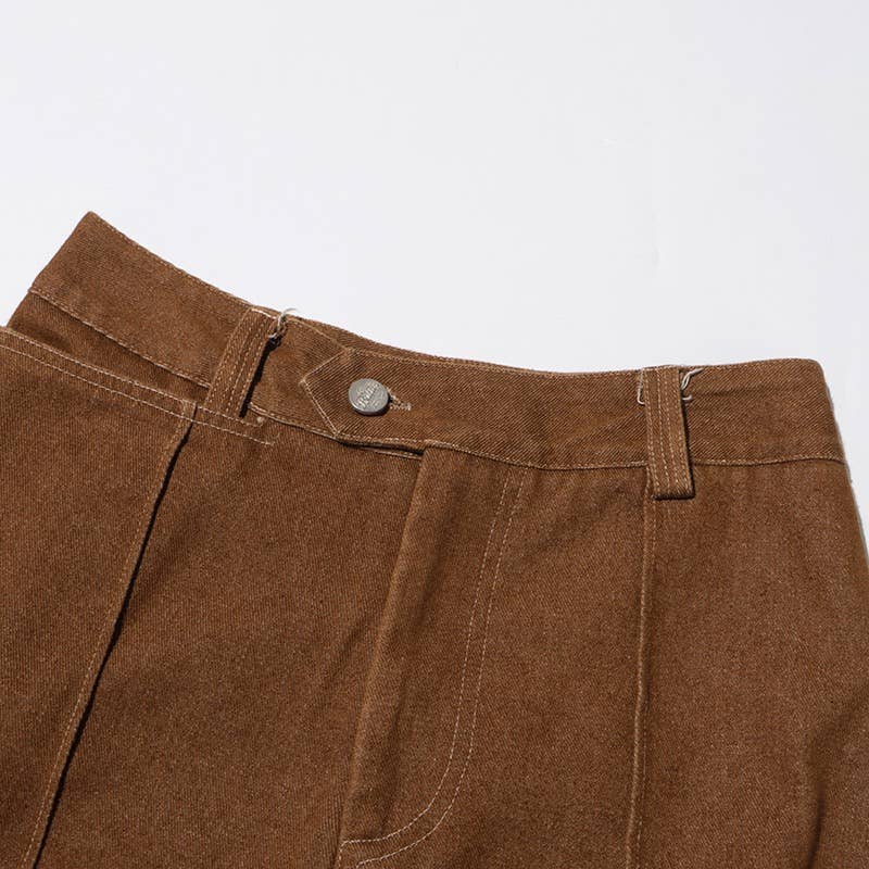 Cor como imagens Conjunto Retrô Desgastado Feminino com Jaqueta Curta com Amarração e Calça Reta para venda a revendedores na Faire18