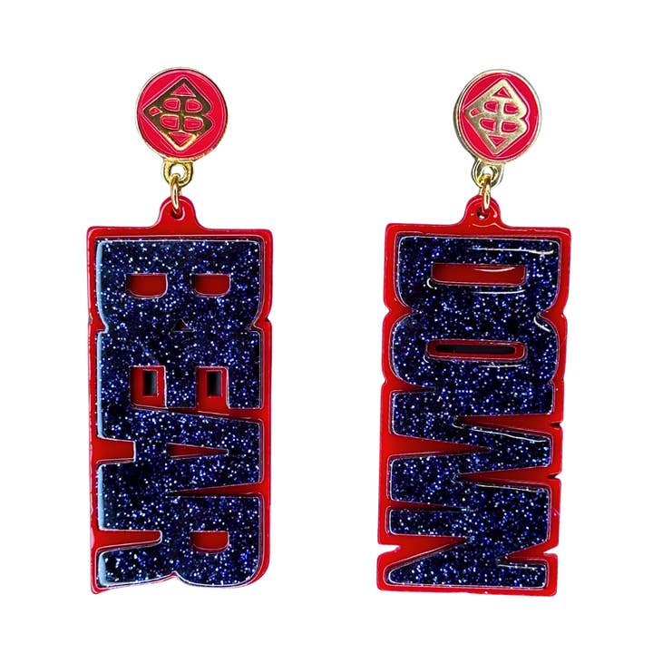 Brincos University of Arizona Navy Glitter BEAR DOWN por atacado de Brianna Cannon