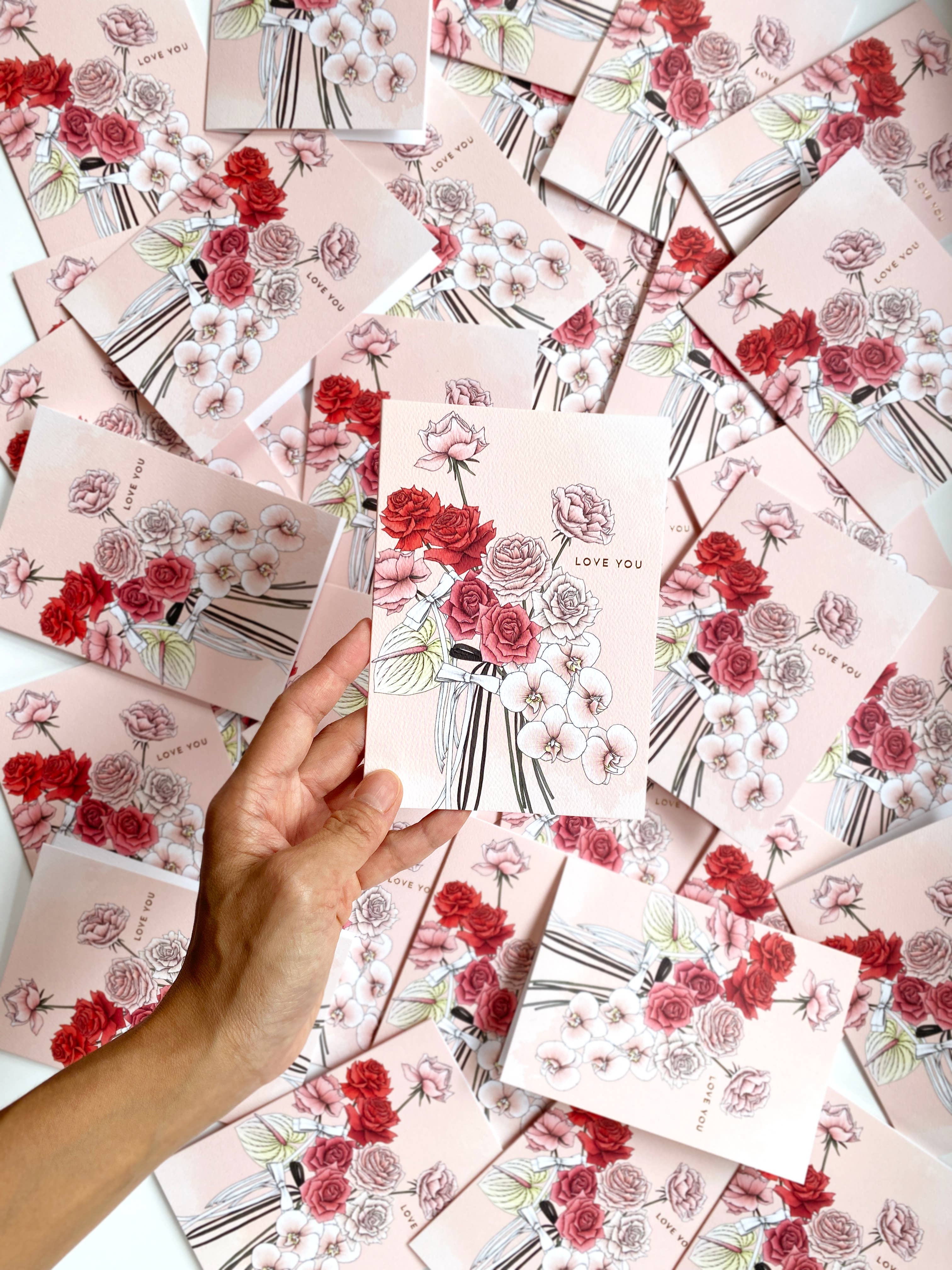 Typoflora - Wholesale Love Card - Rose Love You Card3