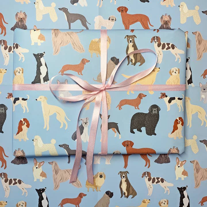 Bea Baranowska Illustration – wholesale Flat wrap – Dogs Wrapping Paper Sheet