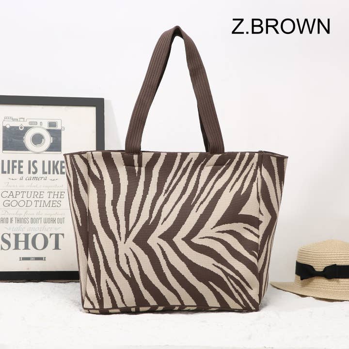 House of Milano – wholesale Tote bag – Women's – 25414 Zebra Print Large Shopper Bag1