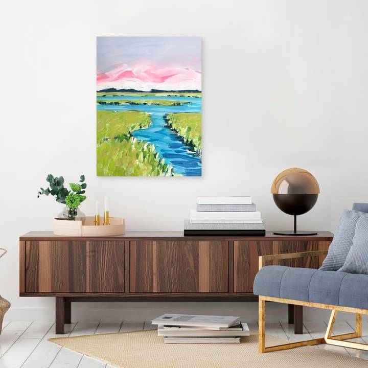 GreenBox Art - Wholesale Painting/Drawing - Marsh In Abstract Stretched Canvas