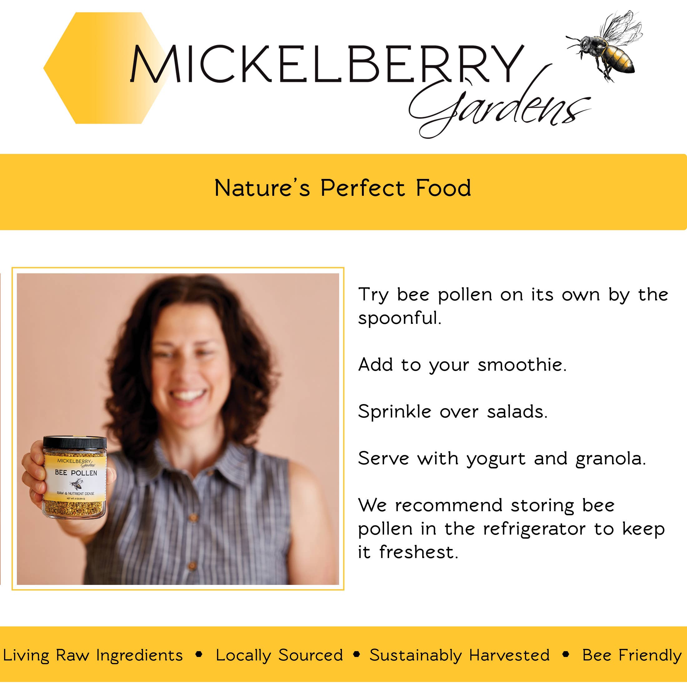 Mickelberry Gardens - Wholesale Protein/Superfood Powder - Bee Pollen — raw, clean and pure multivitamin4