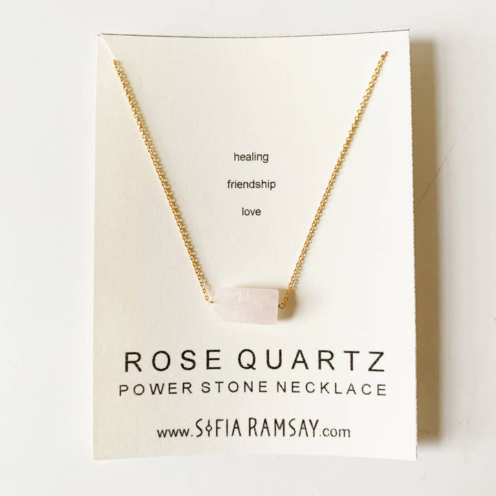 Sofia Ramsay - Wholesale Pendant/Charm Necklace - Rose Quartz Power Stone Necklace - Healing Crystal