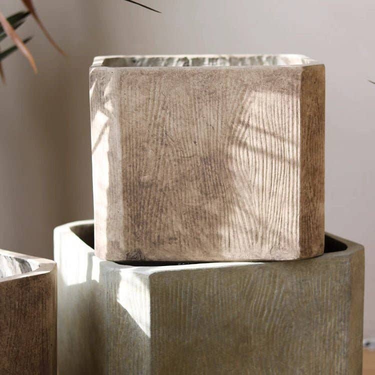 Rustic Reach - Wholesale Planter Box - StoneGrain Square Planter5