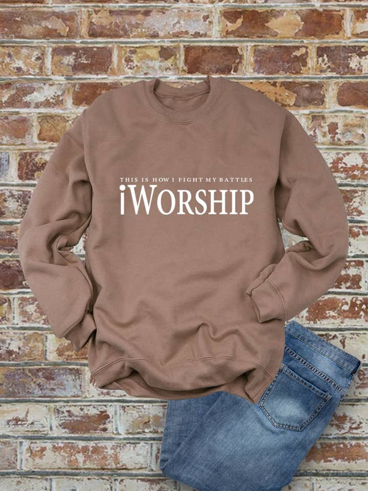 Chandails molletonnés à col rond iWorship, Christian, unisexes pour la vente par Top Avenue