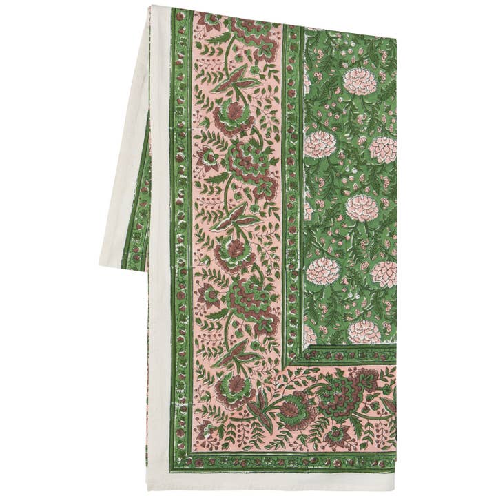 Danica Brands - Wholesale Tablecloth - Peony Block Print Tablecloth 60 x 90 Inches3
