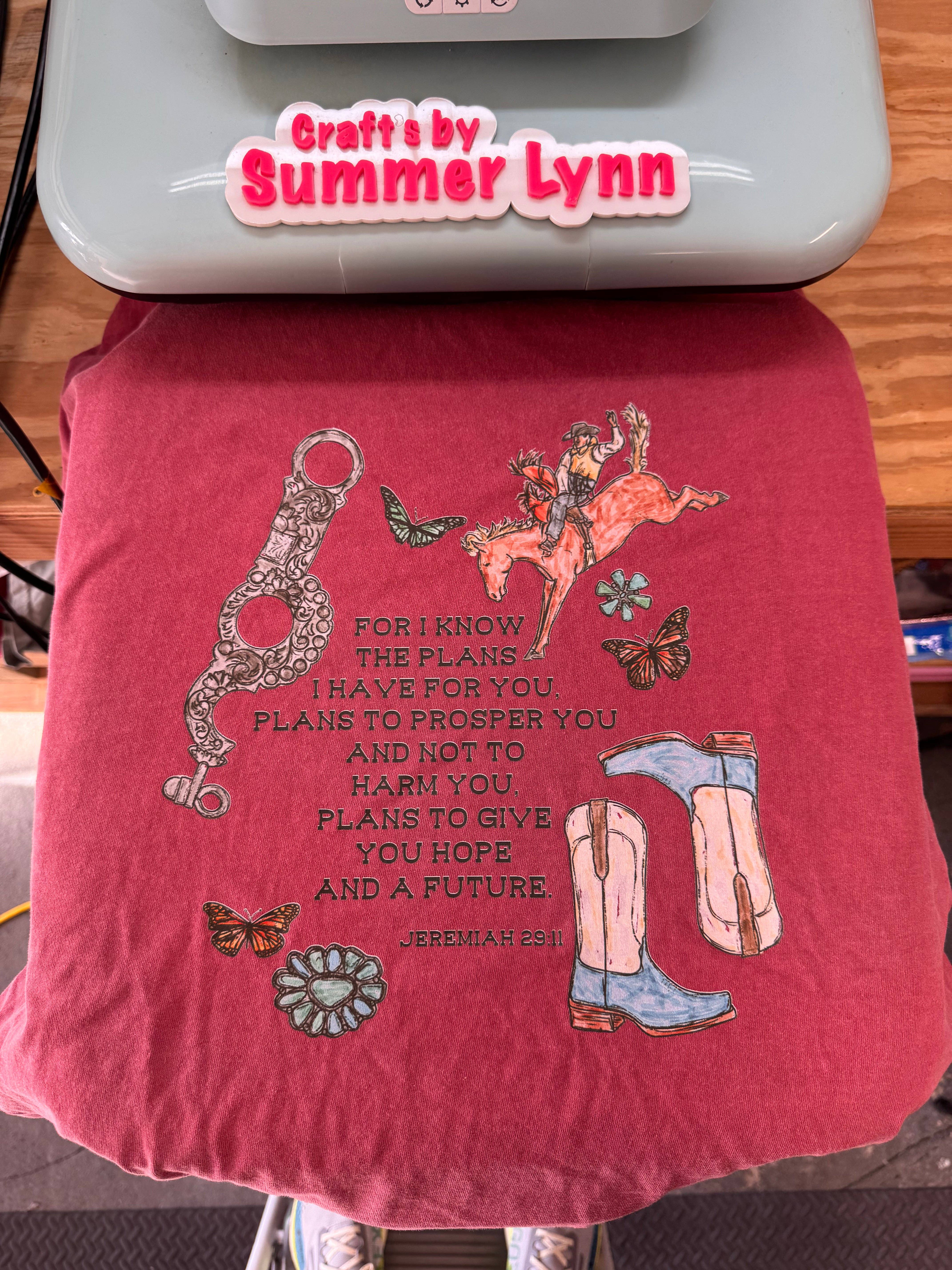 CraftsbysummerlynnLLC - Wholesale Screen Printed T-Shirt - Women's - Jeremiah 29:11 CC Top0