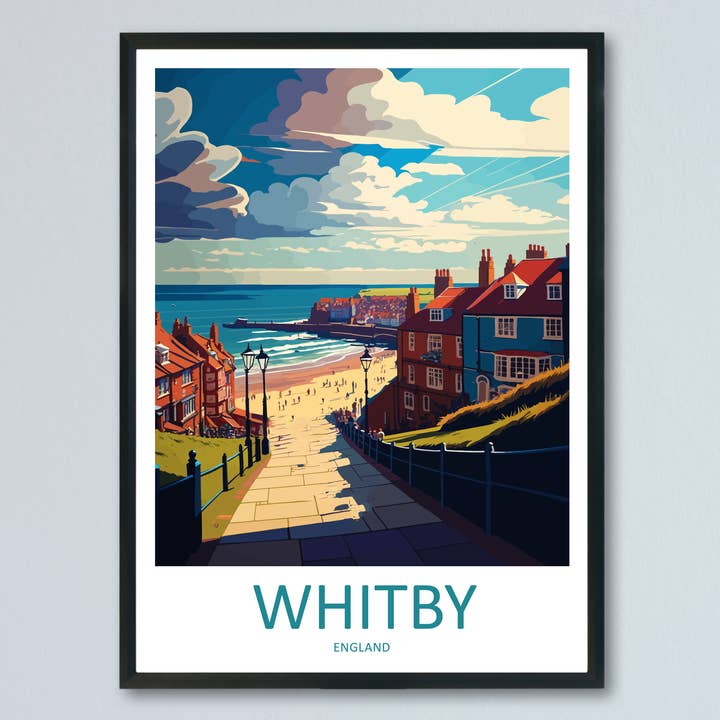 Whitby England Travel Poster for wholesale by TravelzonaArt