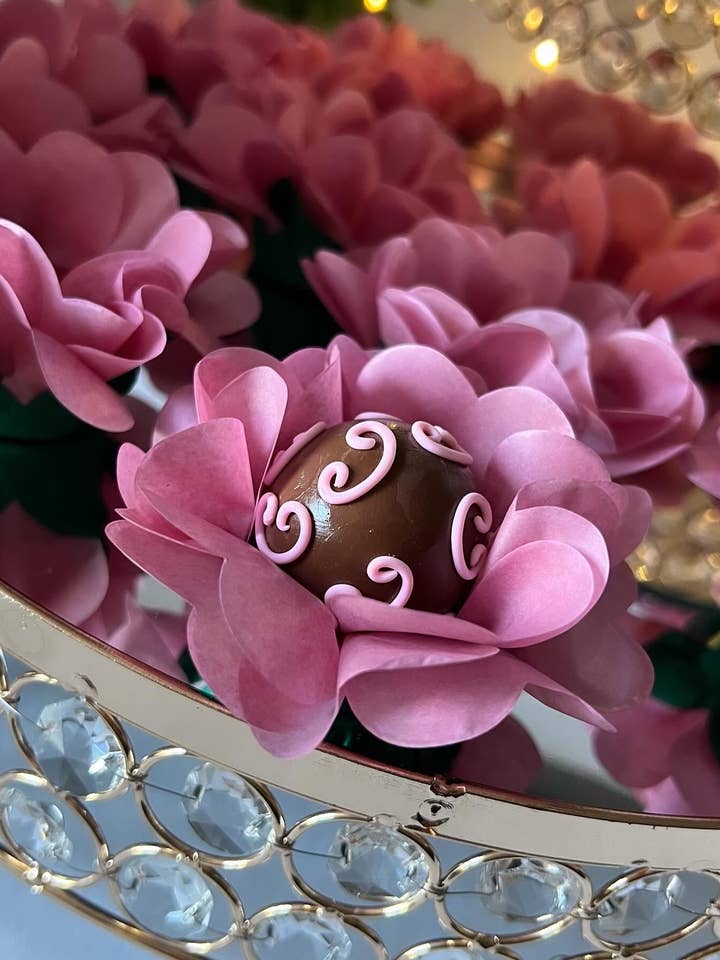 Forminhas Para Doces Rosa Velho - Chocolates E Brigadeiros for wholesale by Vicky Piffer Truffles Paper