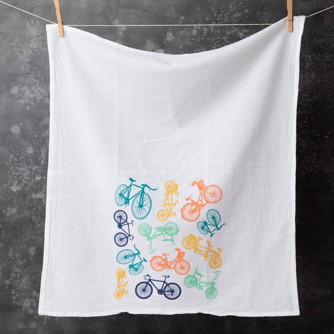 Counter Couture - Wholesale Tea Towel - Bikes Tea Towel | Made in USA | Hanging Loop1