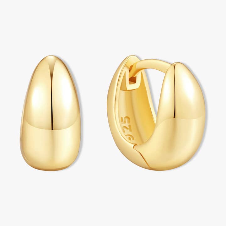 Tapered Chubby Huggie Hoops i guld for engroshandel hos LEA Jewels