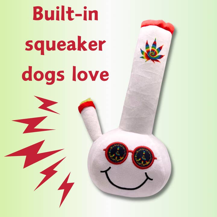 PAW:20 - Wholesale Pet Plush Toy - Dog - My Name is Billie Bong, Cute Stuffed Parody Bong Dog Toy