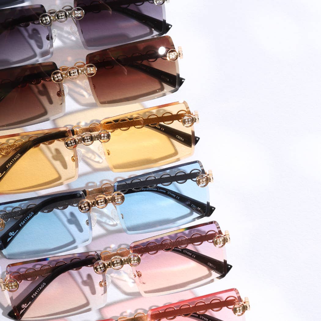 12 ASSORTEREDE FARVER Square Allure Genesis dekorative benede solbriller for engroshandel på Faire14