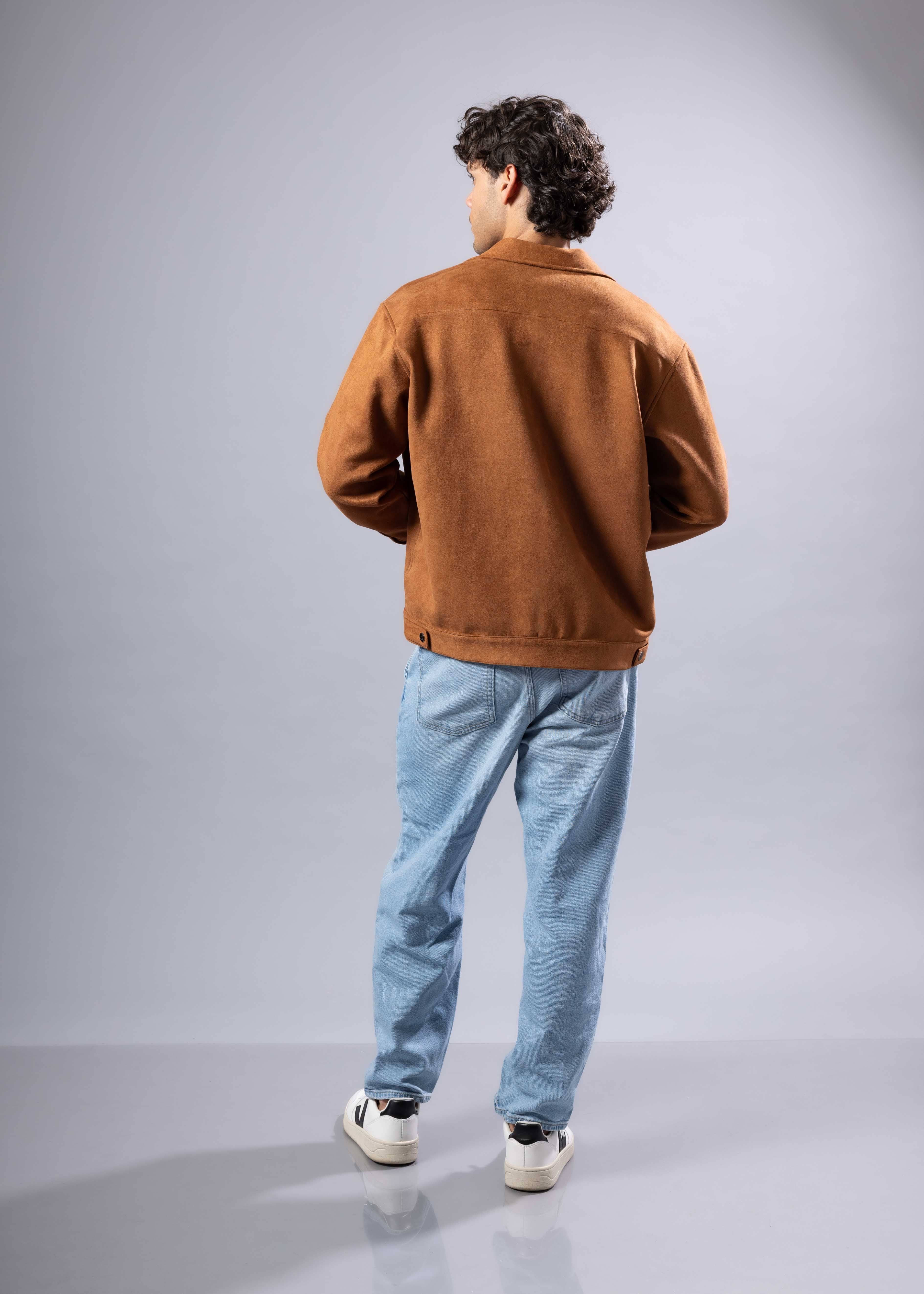 Khaki 255102 - Herre Chestnut Brown Ruskind Skjortejakke for engroshandel på Faire2