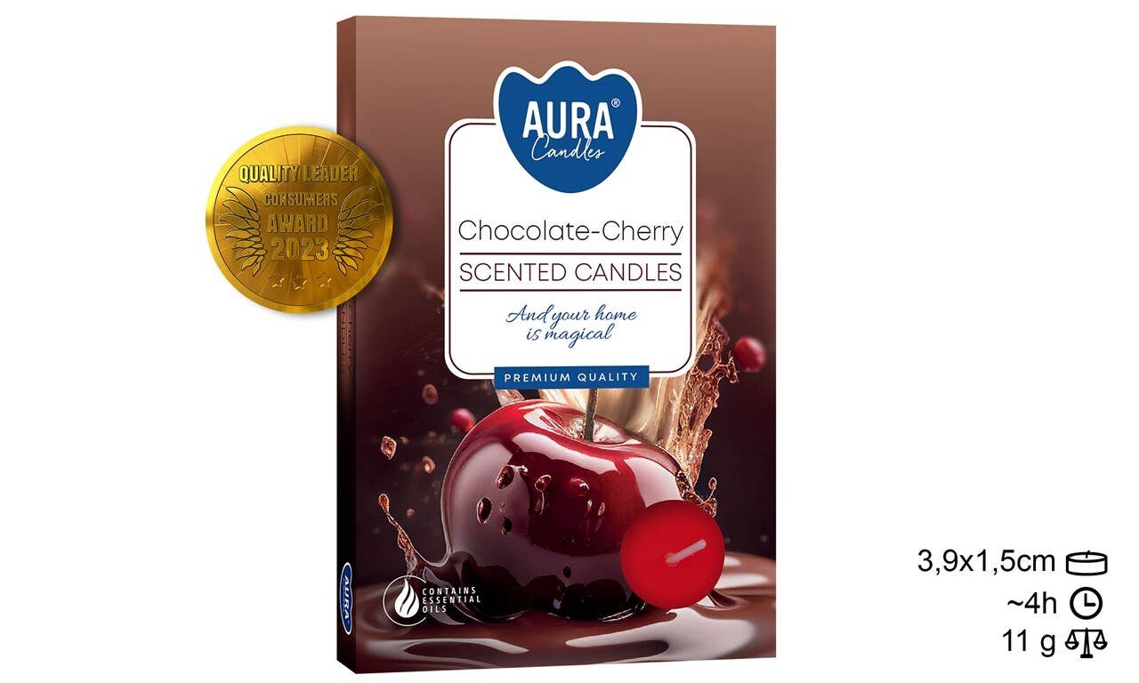 Esoterica Arte - Wholesale Tea Light Candles - Tea Light Candles 6 Choc/Cherry (12 pcs)0