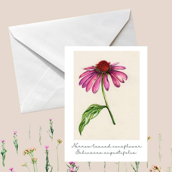 Carte de vœux aquarelle de fleurs sauvages botaniques n°7 pour la vente par Wild Botanical Atelier