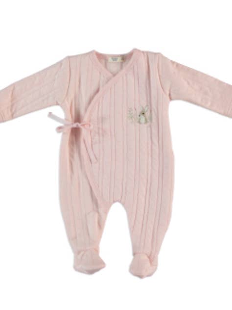 Baby-Strampler mit Hase Rosa für den Großhandel von Monna Rosa Milano LLC
