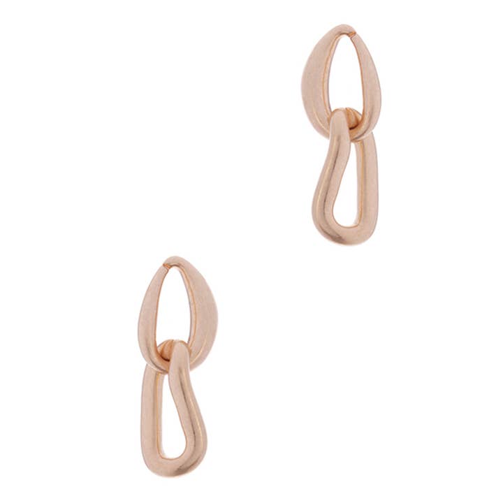 Fashion City - Wholesale Dangle Earrings - Irregular Linked Chain Post Earrings