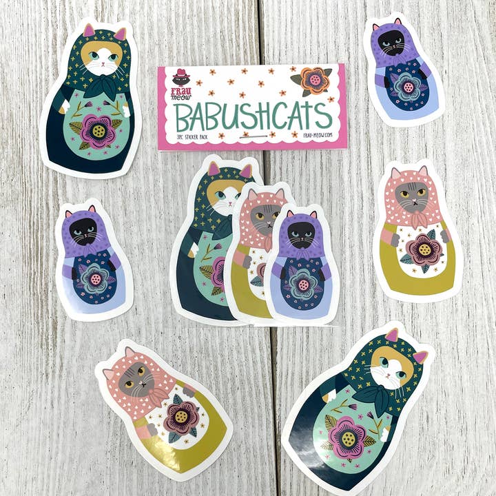 Frau Meow - Wholesale Sticker - Babushcats Sticker Pack3